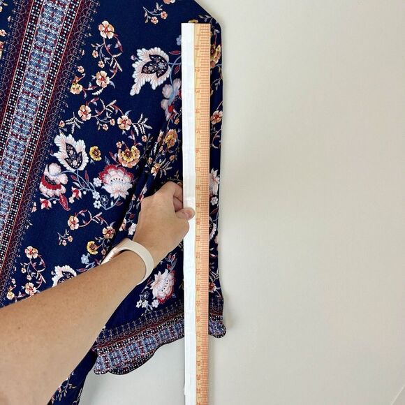 Artesia‎ Womens Anthropologie Open Kimono Cardigan Floral 3/4 Sleeve Boho Large - Picture 7 of 8